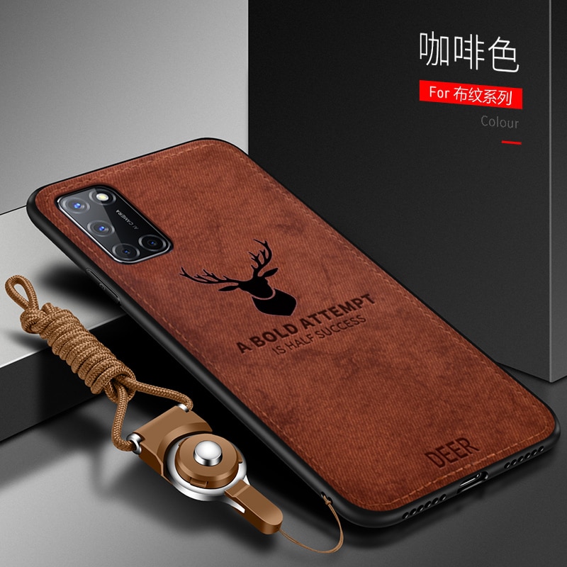 Pour OnePlus 8T étui de luxe en Silicone souple + tissu dur cerf chat housse de protection arrière pour one plus 8t oneplus 8T 1 + 8T coque: brown