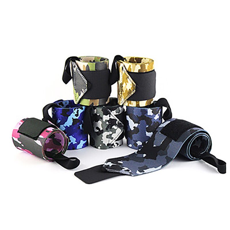 Vægtløftning crossfit håndledsstøtte elastisk fitness træning håndledsstøtte bandage gym stropper fleksibel bodybuilding håndledsindpakning: Camo pink