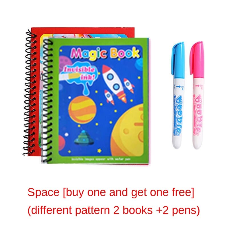 Children's graffiti picture book reusable picture book baby puzzle water brush set kindergarten princess drawing book: C