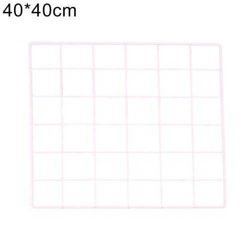 Mesh Frame Metal Picture Rack Photos Storage Shelf Wall Art Hanging DIY Decor: Pink40cm