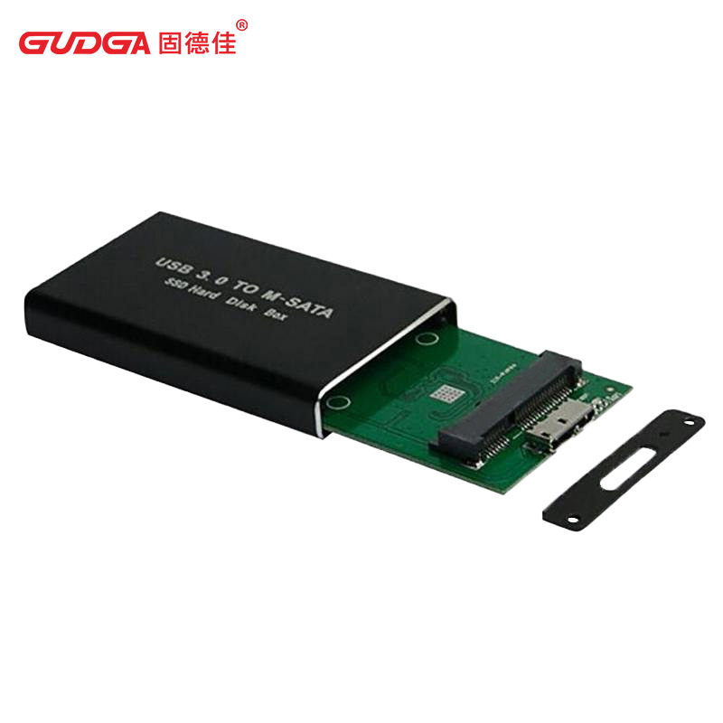 Gudga msata till usb-väska mini sata till usb 3.0 ssd-väska hårddiskhölje aluminium extern låda för bärbar stationär bärbar dator