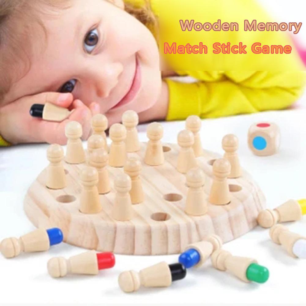 Kids Party Game Houten Memory Match Stick Schaakspel Fun Blok Bordspel Educatief Kleur Cognitieve Vermogen Speelgoed Voor Kinderen