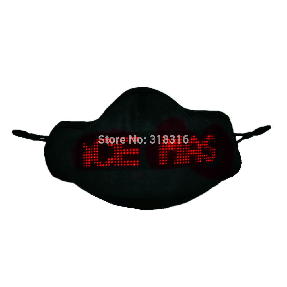 Rechargeable battery 4 color Rave Mask light up Led Luminous Face Mask for Halloween Masquerade Party: RED