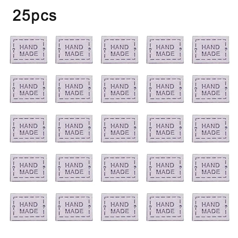 25/50pcs PU Leather Labels Tags Small Handmade Labels DIY Clothes Hats Bags Hand Made Label Sewing Tags Sewing Accessories Tools: DULL