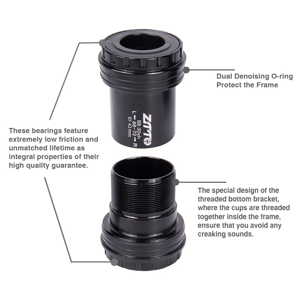 Ztto mtb  bb30 24 adapter cykel presspassning vevlager axel keramiskt lager bb för mountainbike cykel 24mm vevsats kedjesats