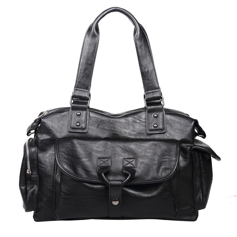 Dapper herre læder rejsetaske laptop business duffle bag herre weekendtaske med høj kapacitet afslappet håndtaske sac  df408