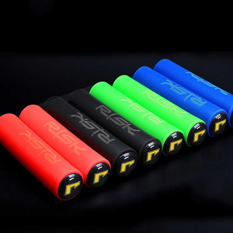 Empuñaduras de silicona para bicicleta de montaña, mangos de esponja para manillar, suaves y ultraligeros, guante de silicona antideslizante, 1 par