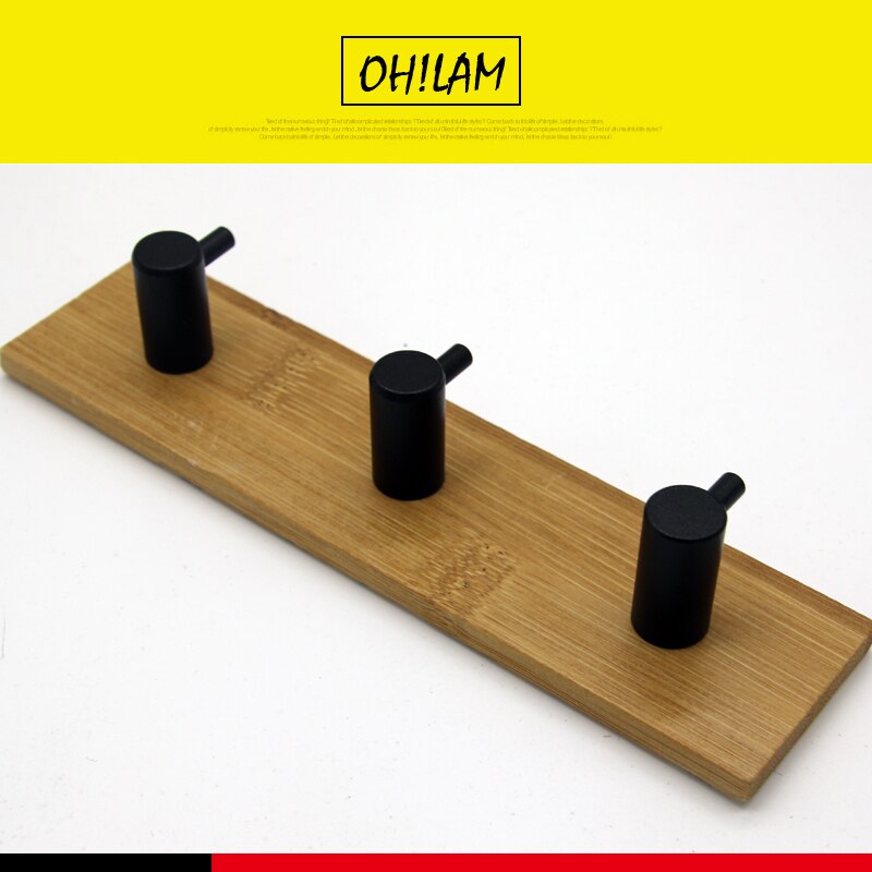 Soporte de pared de bambú adhesivo 3M, 3 ganchos, 1 unidad, colgador de ropa, abrigo, sombrero, fila, toalla, Perchero de ropa, oro: 3Hooks B