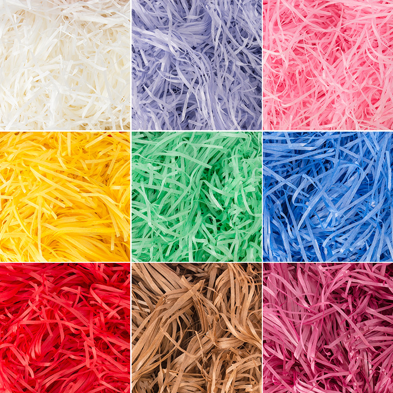50/100g Kleurrijke Shred Crinkle Papier Raffia Versnipperd Tissuepapier Geschenkdoos Vulmateriaal DIY Bruiloft Verpakking decor