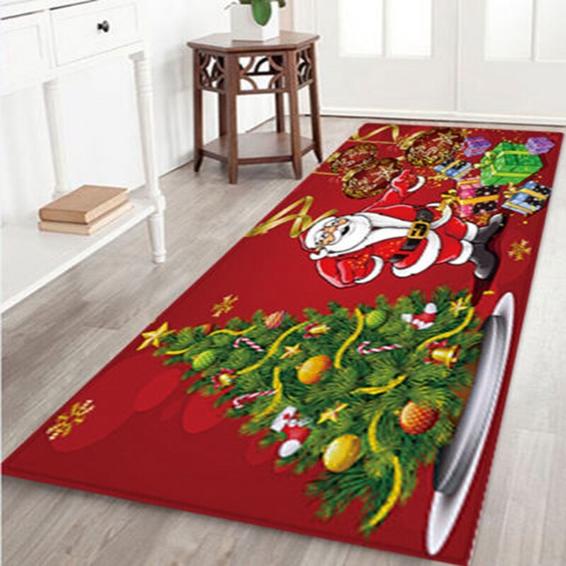 115X160Cm Kerst Tapijt Winter Office Home Warm Mat Xmas Party Play Tapijt Ultra Zachte Vloerkleed woonkamer Anti-Slip Tapijt