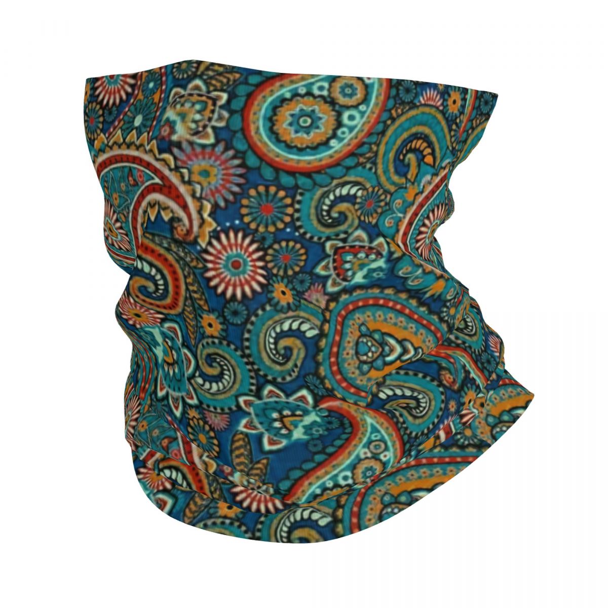 Custom Black Bandana Pattern Bandana Neck Gaiter for Hiking Cycling Women Men Wrap Scarf Paisley Style Headband Warmer: Beige