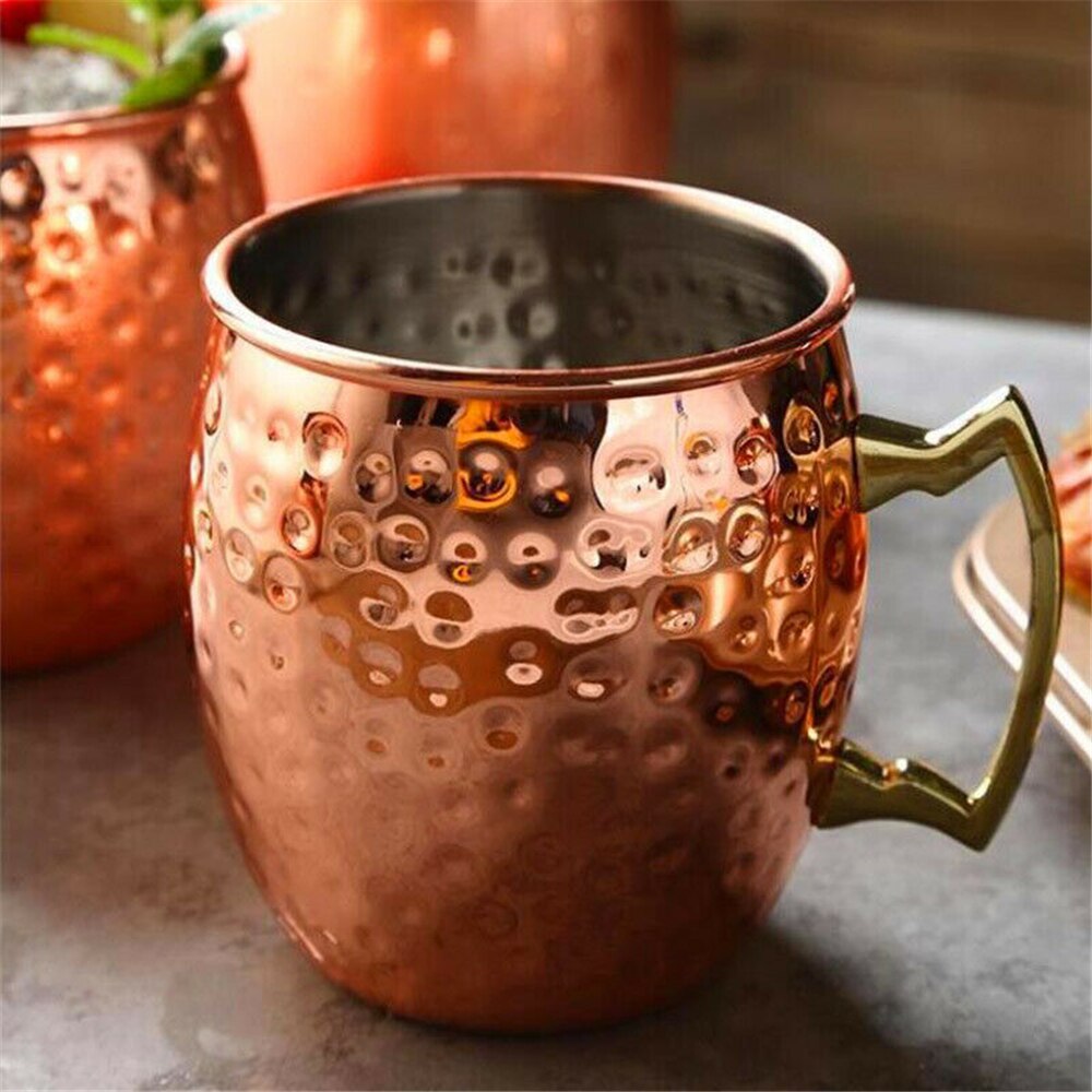 Moscow mule kobber krus - håndlavede fødevaresikre rene solide kobber krus messing coated rustfrit stål