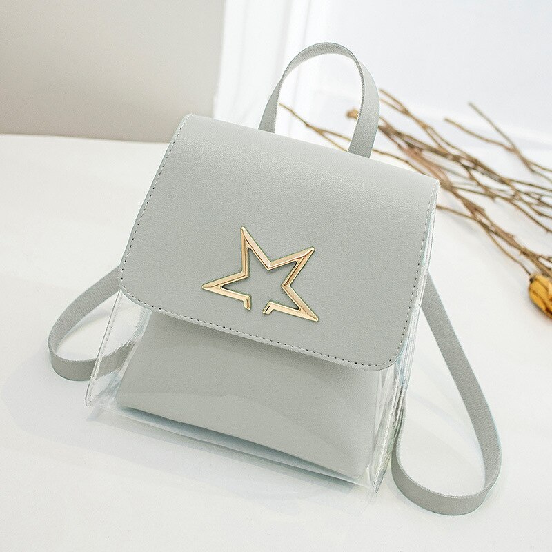 Dames handtas doorzichtige tas met sterrenpatroon emmer transparante satchel tas crossbody schouder telefoon cosmetische tas