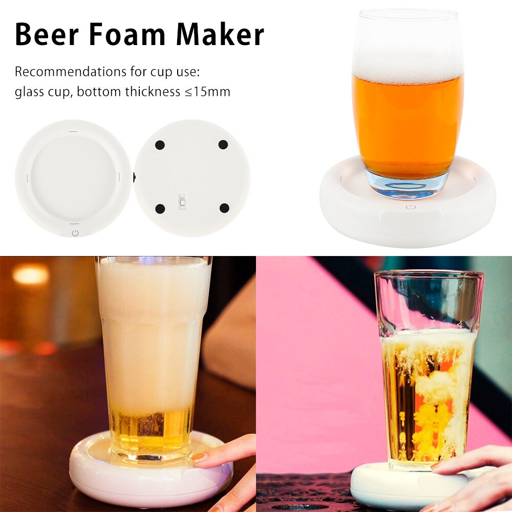 Electric beer foamer Portable Beer Foam Drinking Bubbler Ultrasonic Liquid Foam Machine Bubbler Tool Beer Cooler Decanter
