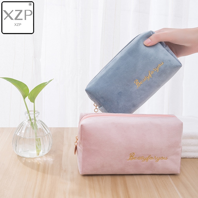 XZP multifonction voyage cosmétique sac femmes maquillage sacs articles de toilette organisateur couleur unie femme rangement trousse à maquillage nécessaires