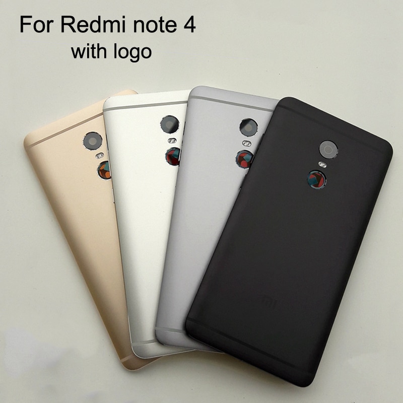 For Xiaomi red mi Redmi Note 4 note4 Spare Parts Back Battery Cover Door Housing + Side Buttons + Camera Flash Lens Replacement