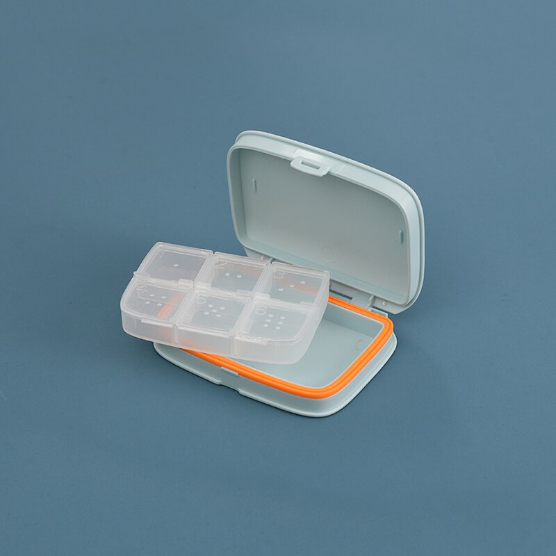 Caja organizadora de 6 rejillas para pastillas, dispensador de tabletas de medicina, 4/6 cuadrículas, compartimiento de la Caja, organizador de viaje para pastillas, caja de dulces