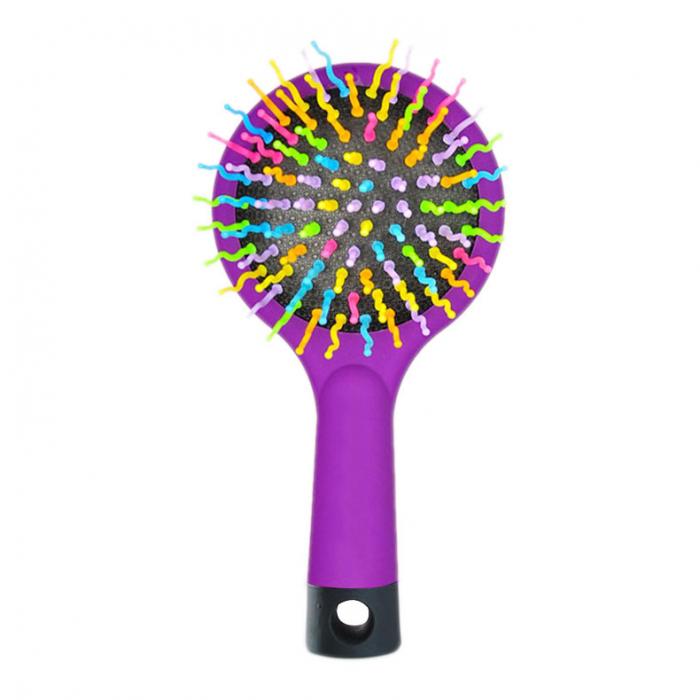 Rainbow Hair Brush Volume S Brush Curly Magic Detangling Comb with Mirro