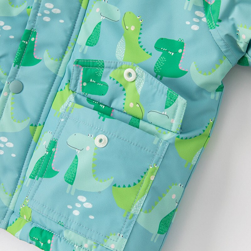 DBZ20121-Abrigo acolchado con bolsillos de dibujos animados para bebé, ropa de abrigo para niño y niña, prendas de vestir de invierno, unisex