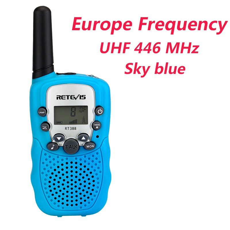 1pc Mini Walkie Talkie Kids Radio Retevis RT388 0.5W UHF 462-467MHz US Frequency Portable Two Way Radio J7027: Europe Sky blue