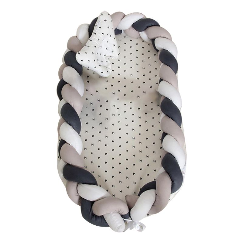 Portable Baby Knit Crib Newborn Sleeping Nest Soft Breathable Cotton Lounger for all cribs, cradles and cots: 4