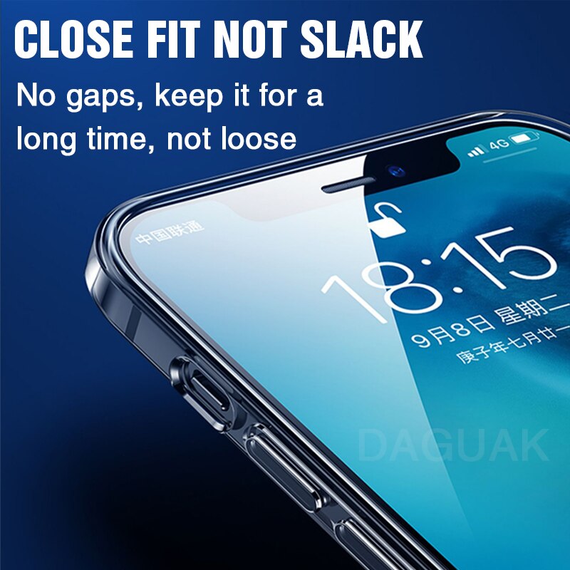 Funda protectora de silicona para iPhone, funda trasera transparente a prueba de golpes para iPhone 11 12 Pro Max 6 7 8 XS MAX X XR