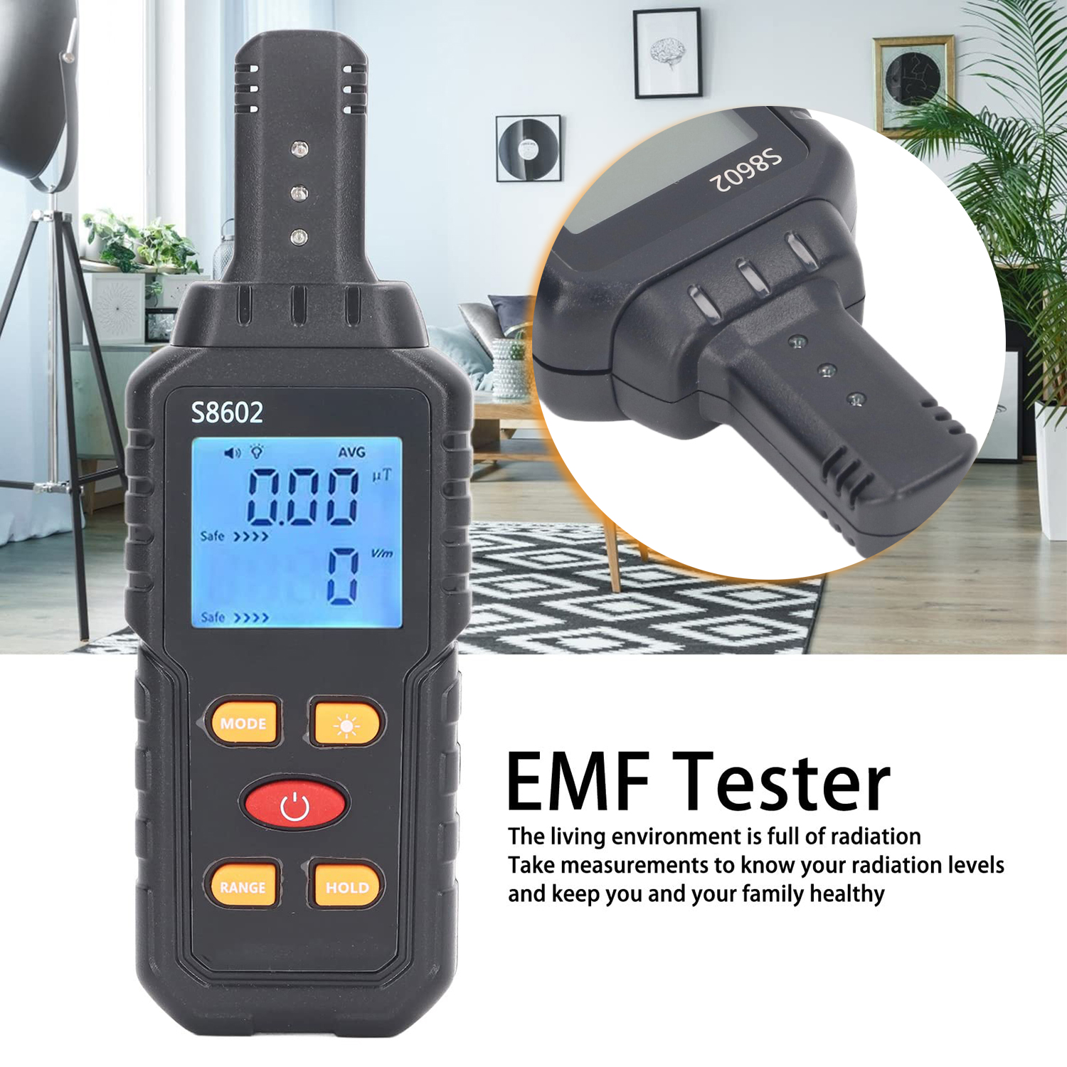 3-in-1 EMF-Messgerät, tragbares Radia-Frequenzmessgerät, Detektor für elektromagnetische Strahlung, Feldperson, Strahlungsdosimeter, Zähler