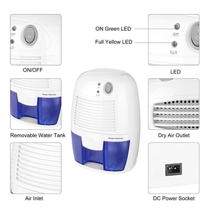 Elektrische Mini Ontvochtiger Lucht Droger Vochtvanger, 20 Vierkante Meter (2200 Sq Ft) voor Hoge Vochtigheid In Kelder, Thuis