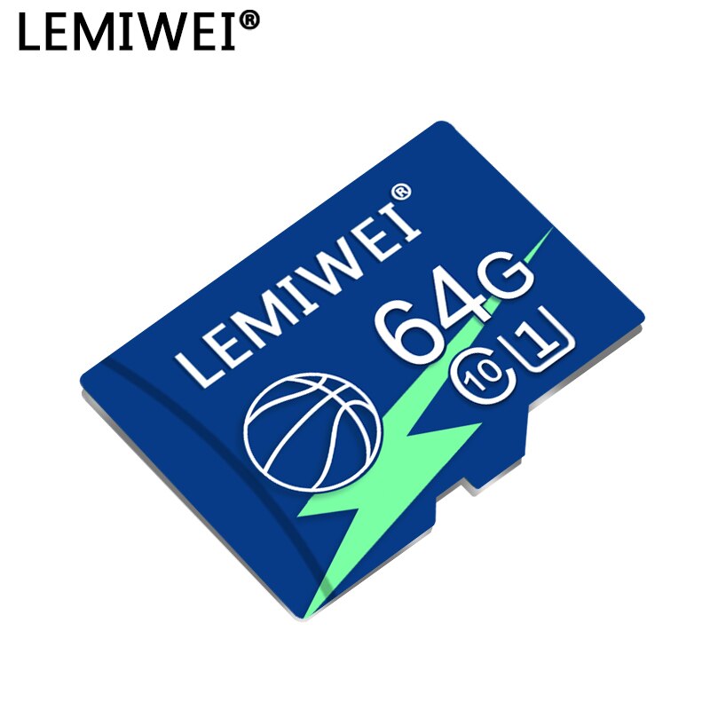 Cartão bonito de alta velocidade 16gb 8gb u1 do tf do basquetebol da classe 10 64gb 32gb do cartão de memória de lemiwei mini cartão para o telefone