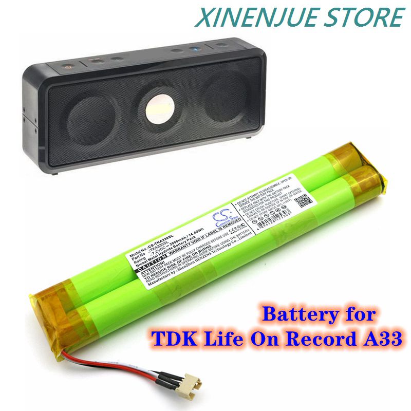 Batería de altavoz de 7,2 V/2000mAh para TDK Life On grabar A33