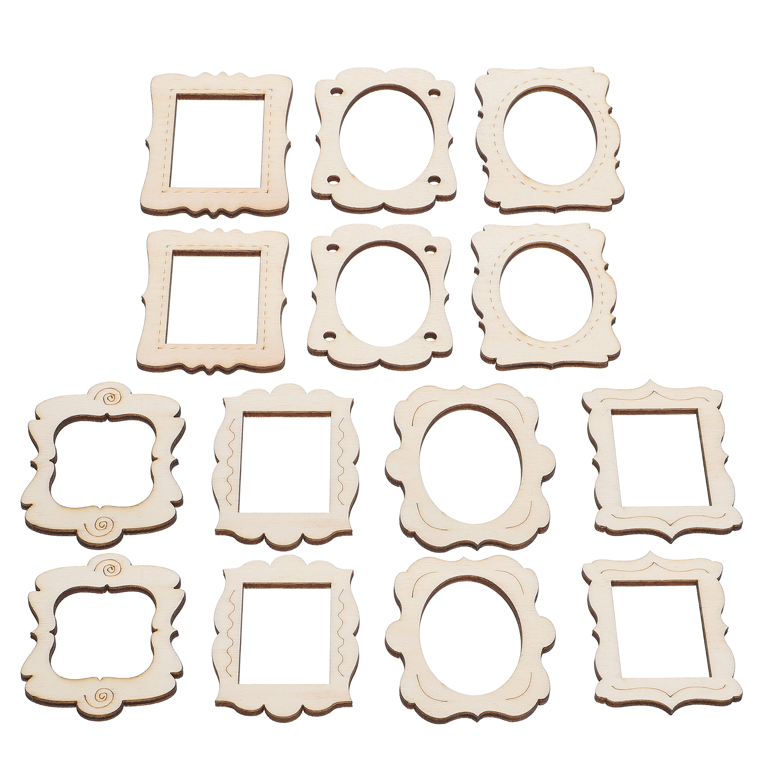 40pcs Mini Handmade Wooden Frames For Diy Wood Photo Frame Home Decor Craft Supplies Sewing Tools Unfinished Frames