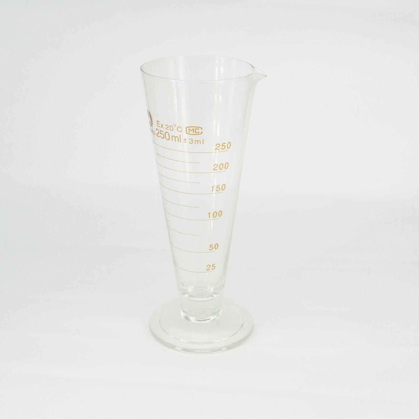 Verre de laboratoire de 250ml, gobelet de mesure conique gradué avec bec, apothicaire