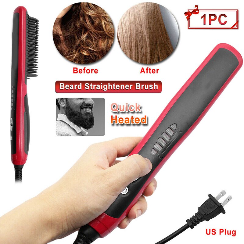 Heating Hair Straightener For Curly Hair Multifunctional Electric Heating Comb Temperature Straightening Comb Tool