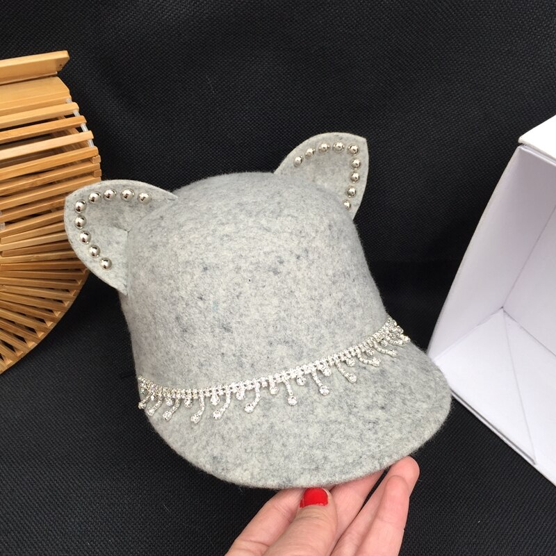 For somebody else's original cute cat ears female equestrian cap wool of baseball cap melting reduction age cap line