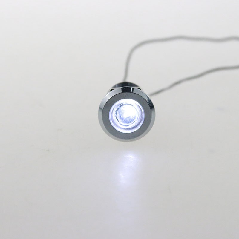 10 PCS LED metal lamp 16 mm metal light warning car light 220v waterproof Red green yellow blue and white: White