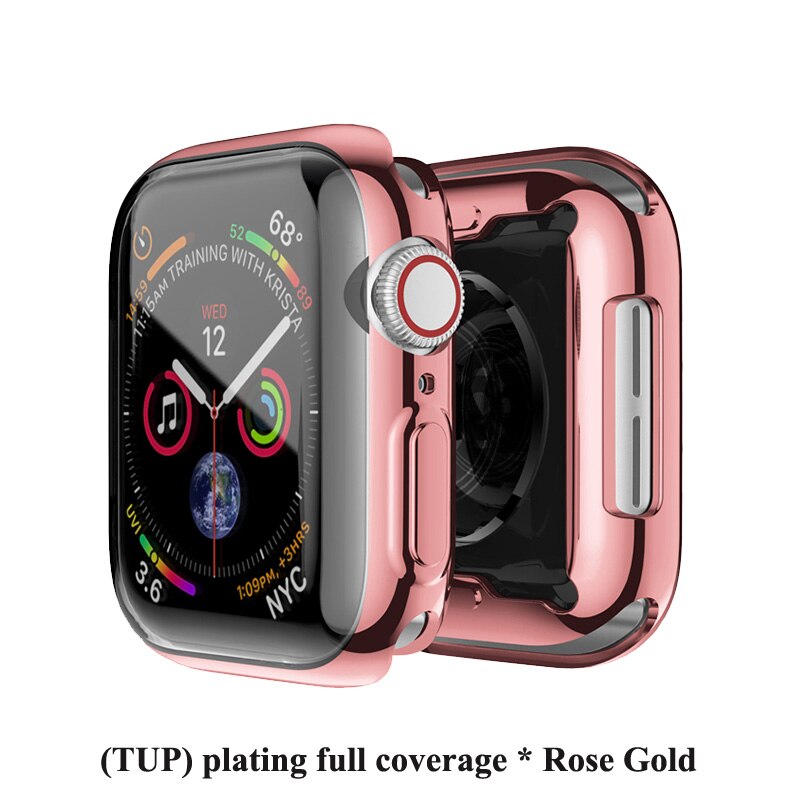 Kotelo apple watch -sarjalle 5/4/3/2/1 näytönsuoja 38mm 40mm 42mm 44mm yleissuojakotelo tpu kirkas ultraohut kansi: Ruusukulta / 38mm