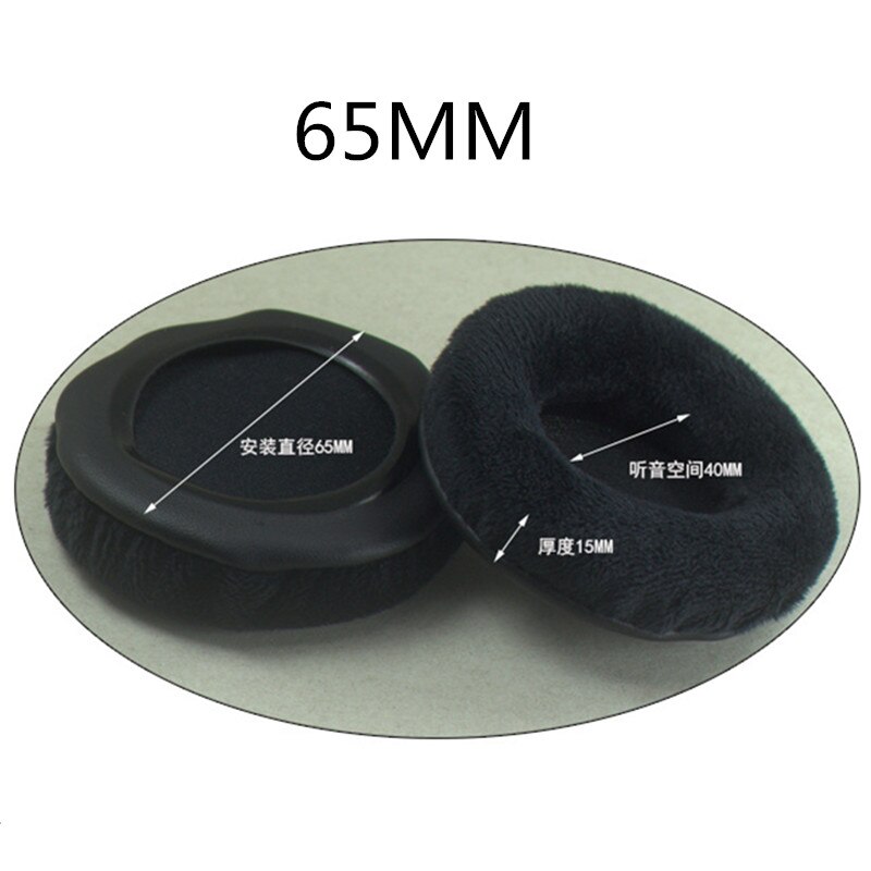 Interchangeable Black Velvet Earphone Set 60 65 70 75 80 85 90 95 100 105 110 115 120 MM Ear Pad Ear Pads Cushions 23 AugZ5: 65MM