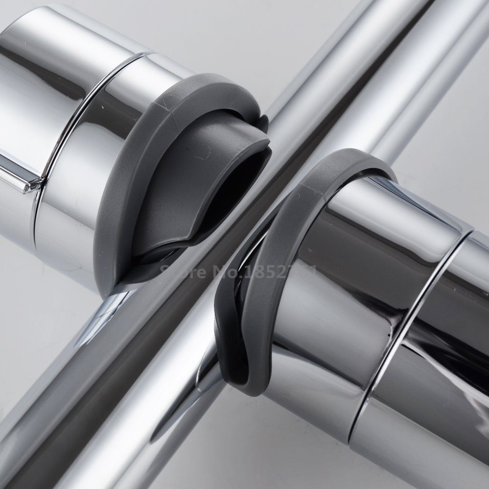 ABS Chrome 18-25 MM Shower Pipe Adjustable Bracket Holder Shower Head Mounting Black Brackets Bar Racks Bathroom Product