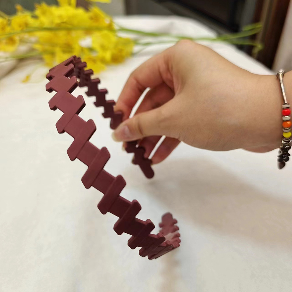 Nouvelle peinture en caoutchouc trou rond en plastique cheveux accessoires visage lavage fille dames Simple givré bandeau: Mandarine