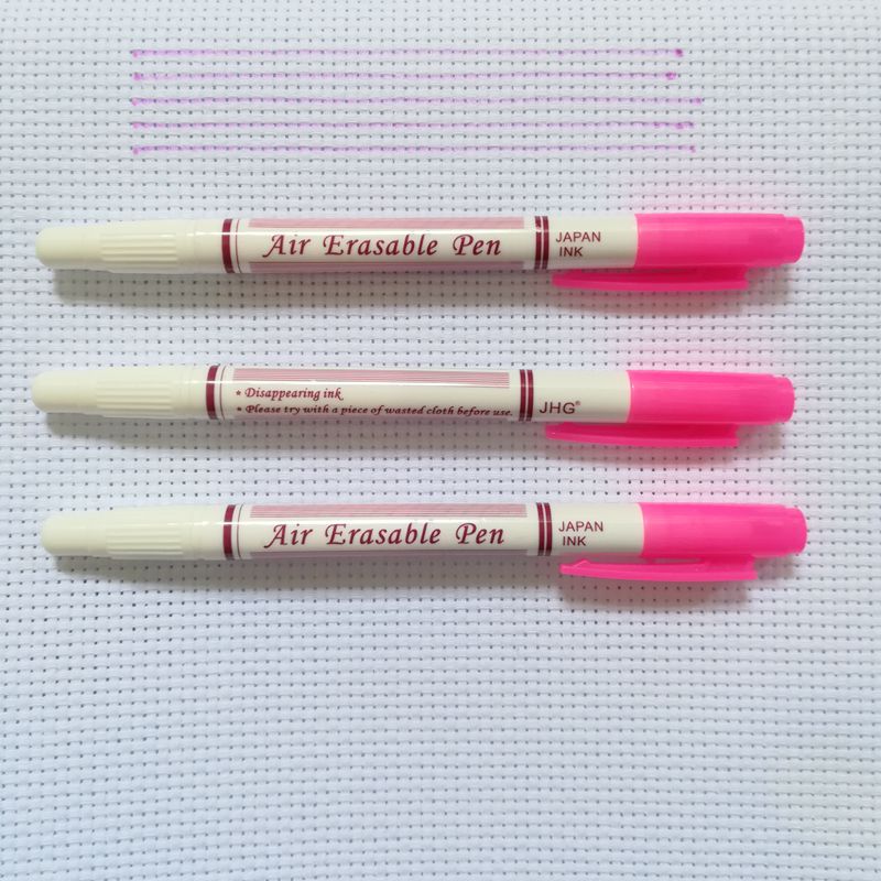 JHG Double Side 3 Pcs Water Erasable Marker Pen For Tailor Fabric Paint Marker Water Soluble Markers Cross Stitch Sewing Tools: Pink