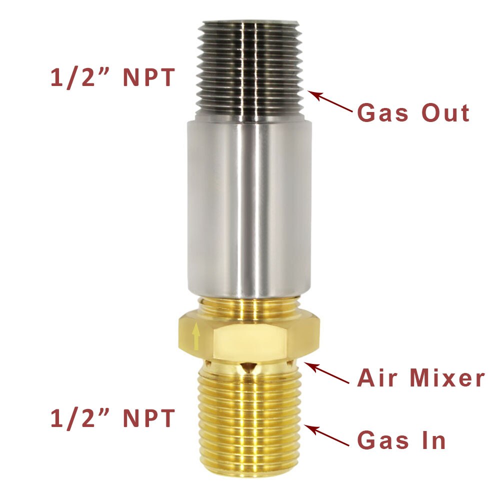 1/2 "npt propan luftblander dyse ventil til propan lpg gas brand pit btu 90000