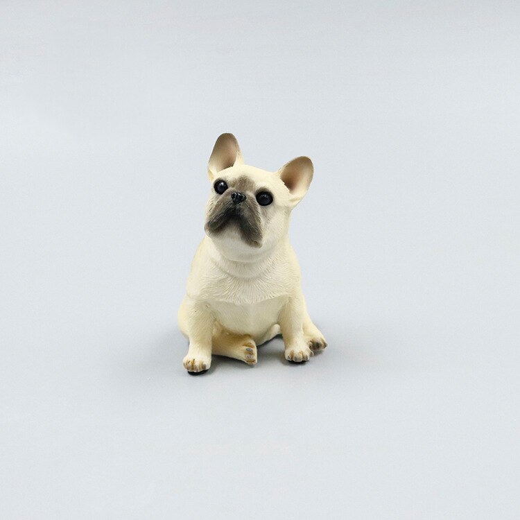 Bil ornament personlighed harpiks mini fransk bulldog dekoration hjem bil interiør imitation hund håndværk indretning tilbehør: Beige