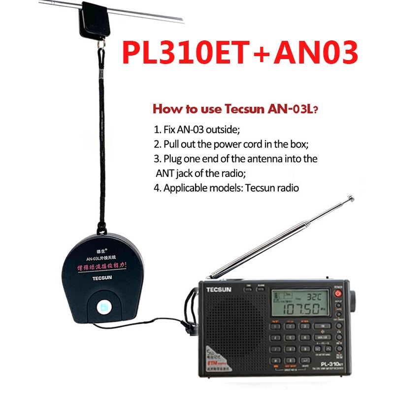 100%  helt tecsun  pl310et pl -310et fuld band radio digital demodulator på fm / am / sw / mw / lw verden band-stereoradio digital modtager: Sort og 03