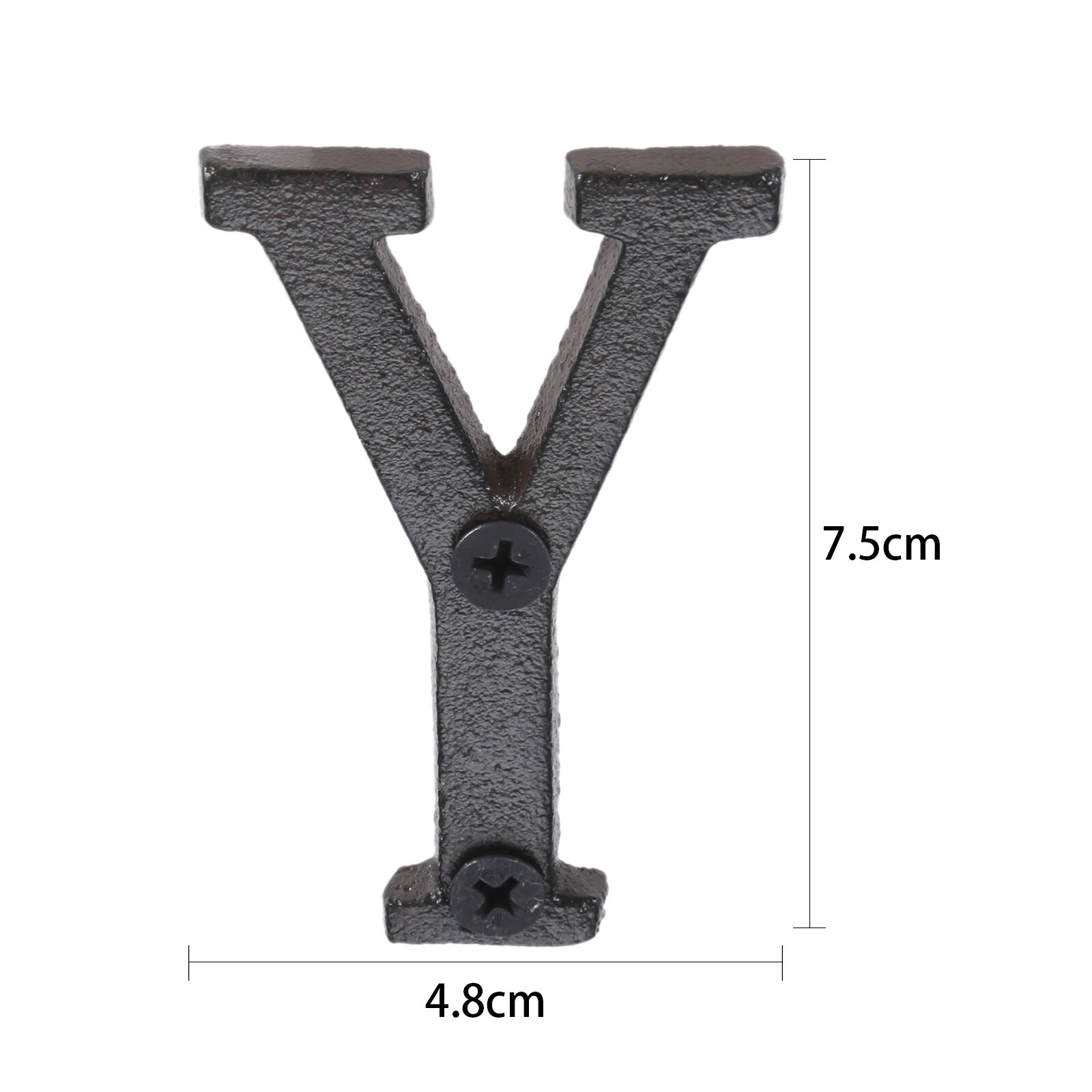 Metall Buchstaben Zahlen Zeichen w/schraube 7,5-8cm Schwere Textur Gusseisen Türschild Wand Ornament DIY Home/Hotel/Bar Outdoor Adresse