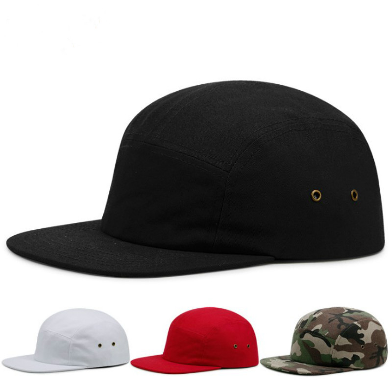 Casual Cotton 5 Panel Cap Solid Flat Brim Baseball Cap Hip Hop Blank Snapback Men Cap Outdoor Sports Kpop Cap K Pop Hat