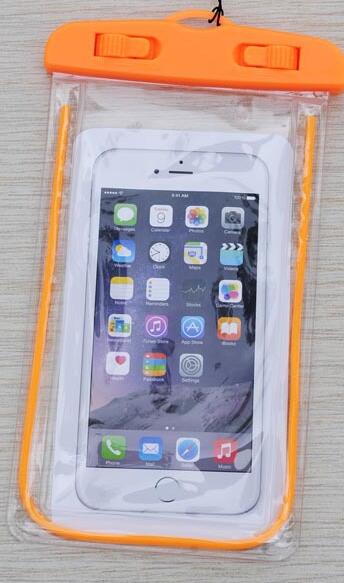 Funda Universal impermeable para teléfono móvil, carcasa de PVC transparente sellada bajo el agua para natación, para iPhone 8, samsung S9: Orange