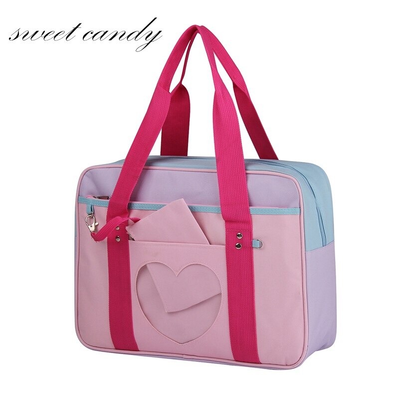 Stijl Roze Japanse Reizen Schouder Schooltassen Voor Vrouwen Meisjes Grote Capaciteit Bagage Organizer Handtassen Totes met Cosplayer: Hot Pink-no strap