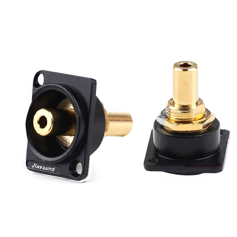 Headphone Jack Stereo 3.5mm Female to Female Scoket Headphone Cabinet D-type Panel Gold Plated Installation 3.5mm Socket