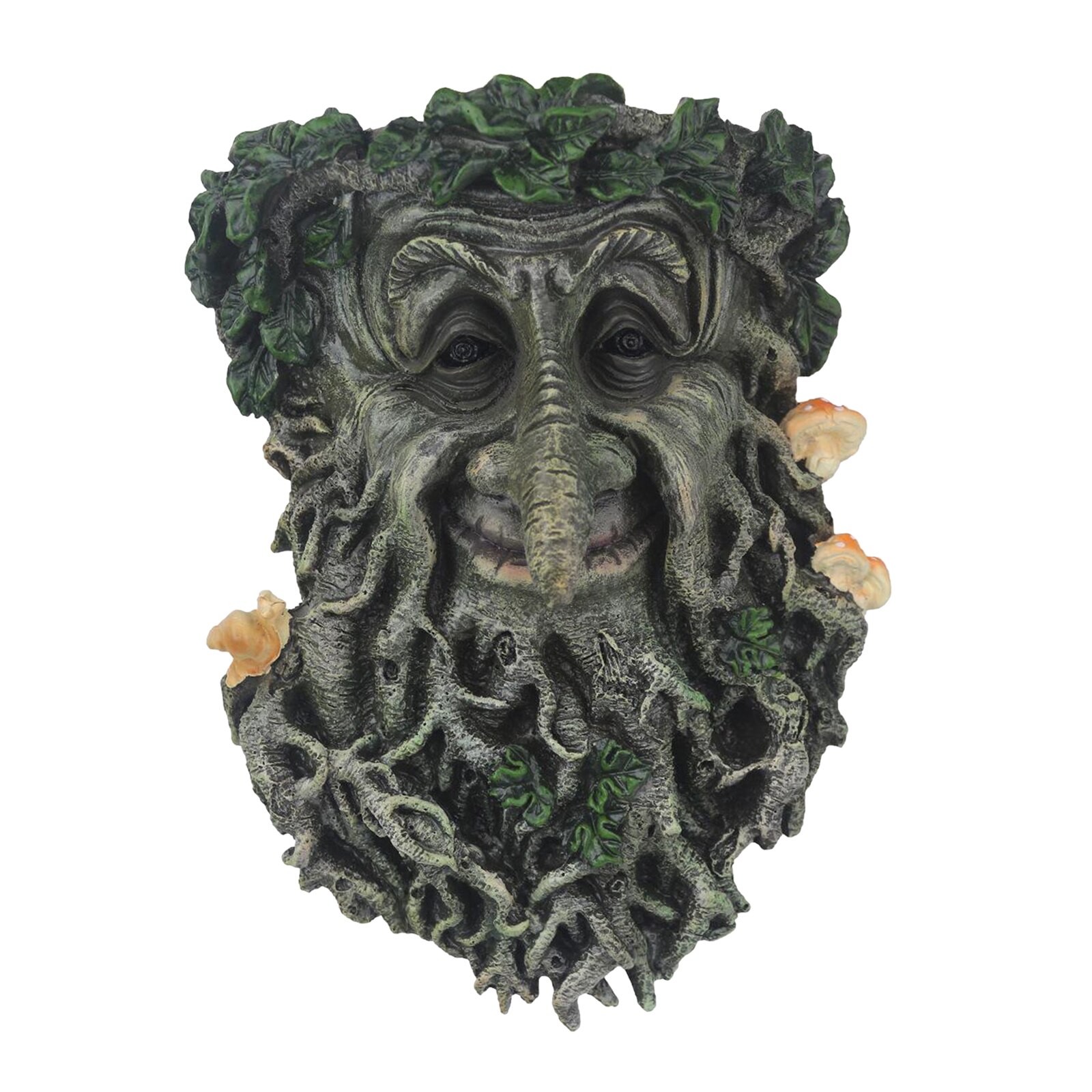 Treant Face Wall Plaque Large Garden, Greenman Face Staute Decorative Garden Wall Plaque
