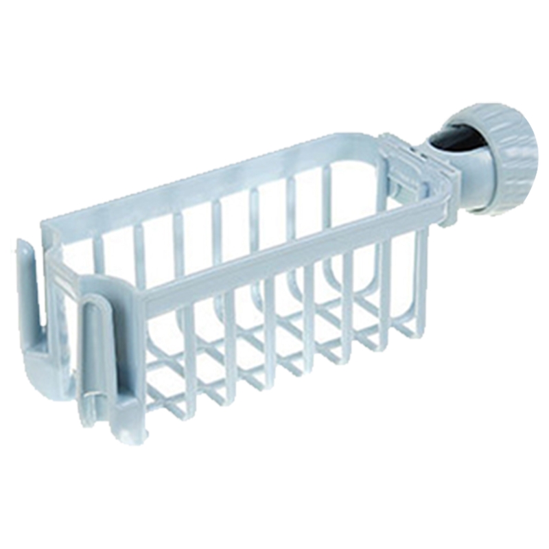 Kitchen Drain Rack Faucet Mounted Rag Shelf Sink Storage Rack Detachable: Blue